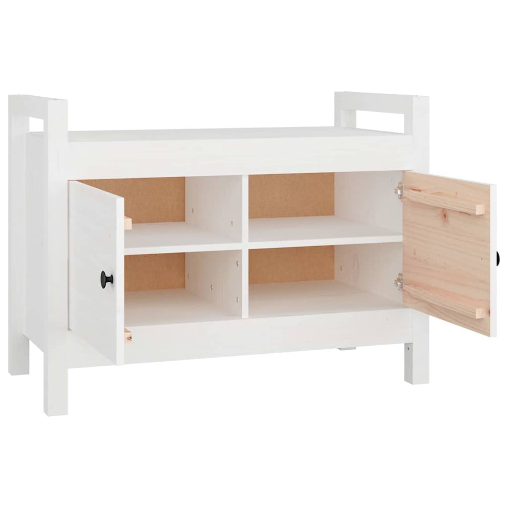 Hall Bench White 80x40x60 cm Solid Wood Pine